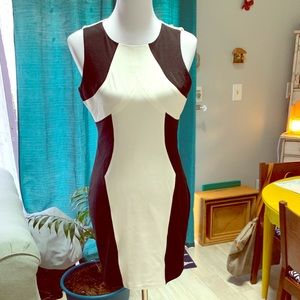 Black + White Open Back Cocktail Dress